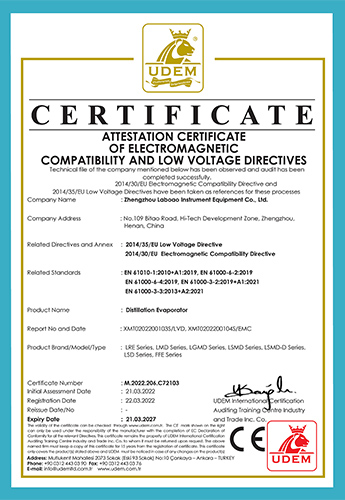 Distillation Evaporator certificate