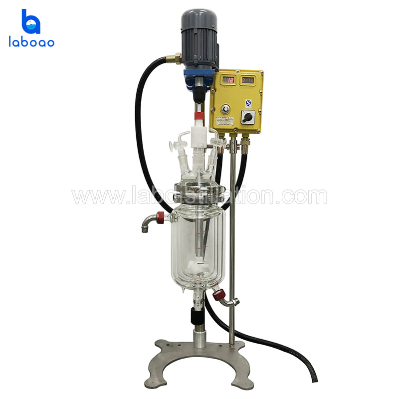 1-5L Explosion Proof Three Layer Jacketed Glass Reactor