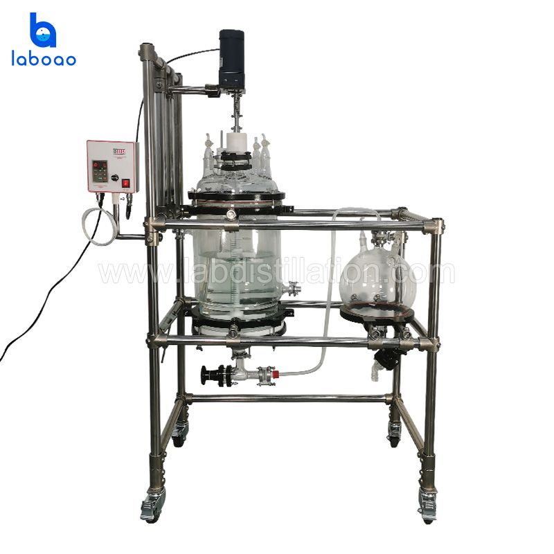 20L 30L Jacketed Glass Filtration Reactor For CBD Oil Crystallization