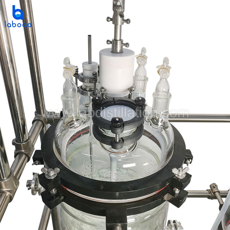 20L 30L Jacketed Glass Filtration Reactor For CBD Oil Crystallization