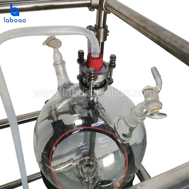 20L 30L Jacketed Glass Filtration Reactor For CBD Oil Crystallization