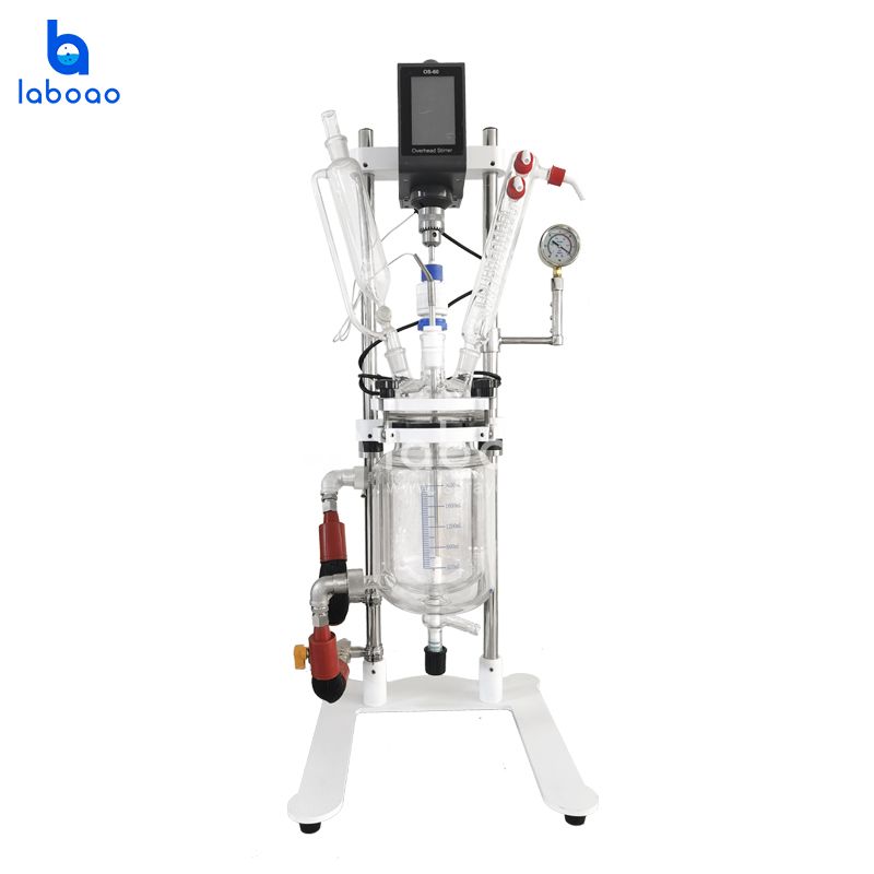 Touch Screen Small Jacketed  Glass Reactor For Lab