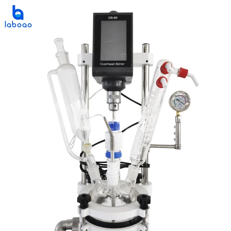 Touch Screen Small Jacketed Glass Reactor For Lab